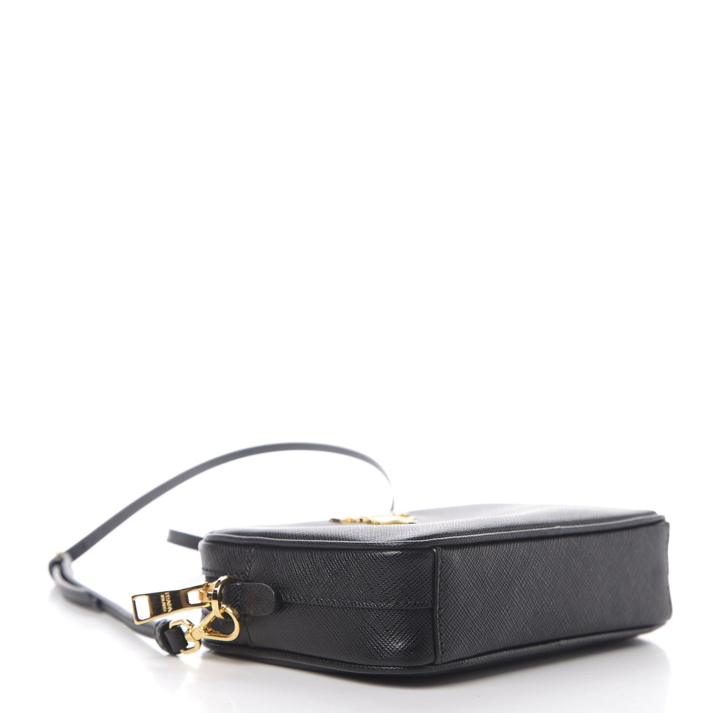 Saffiano Lux Small Camera Crossbody Bag Black