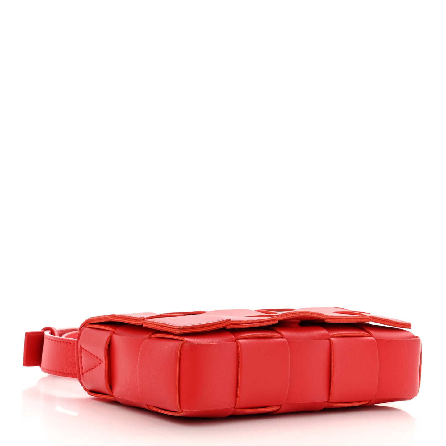 Lambskin Maxi Intrecciato Small Cassette Crossbody Bag Bright Red