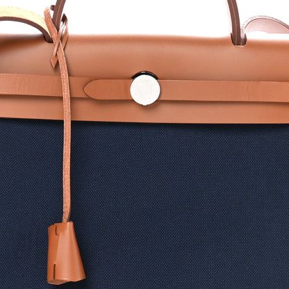 Hermes Toile Vache Hunter Herbag Zip Retourne 31 MM  Bleu Marine 9 of 13