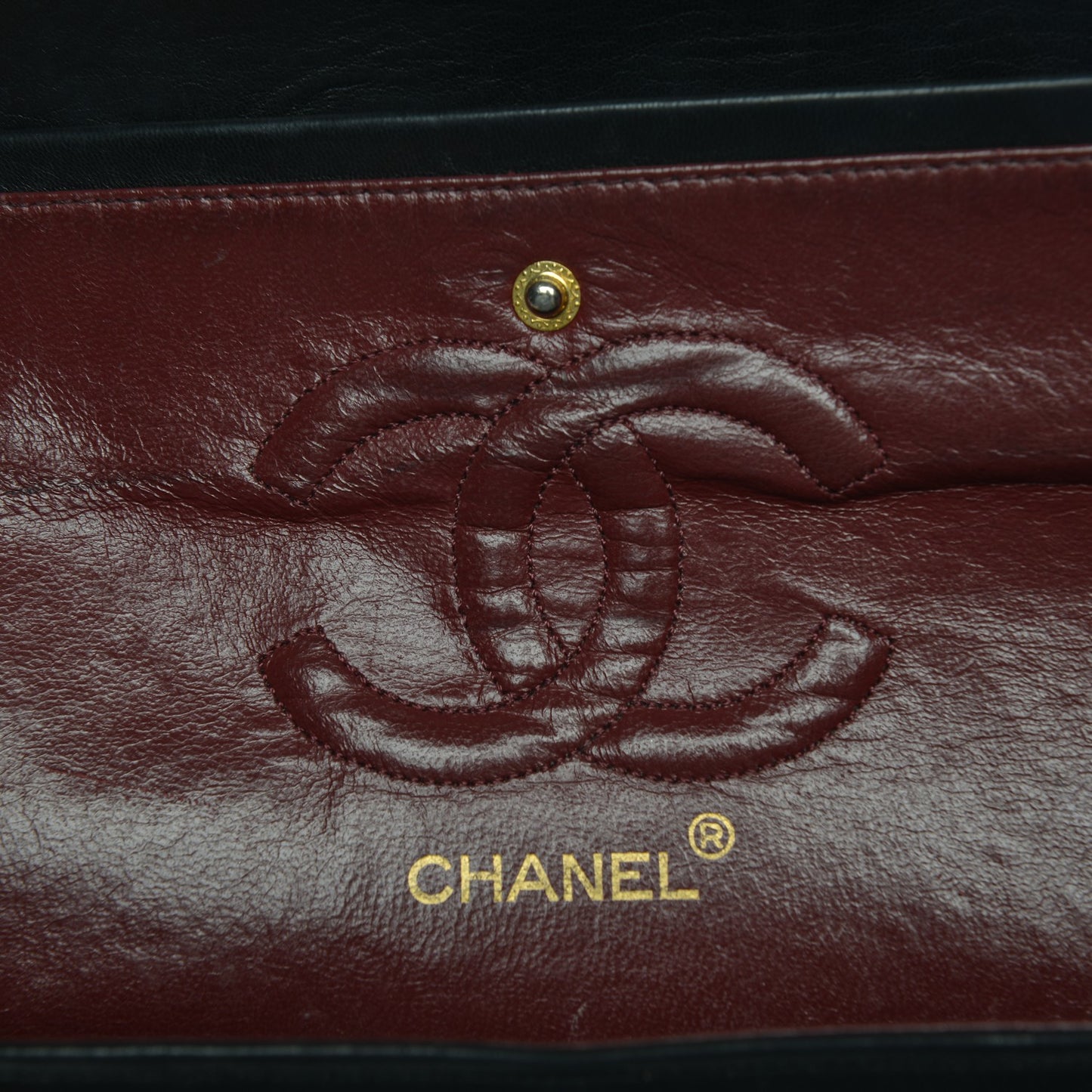 Lambskin Quilted Medium Double Flap Black