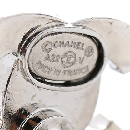 Chanel Crystal Pearl CC Drop Earrings Silver Pearly White 4 of 5