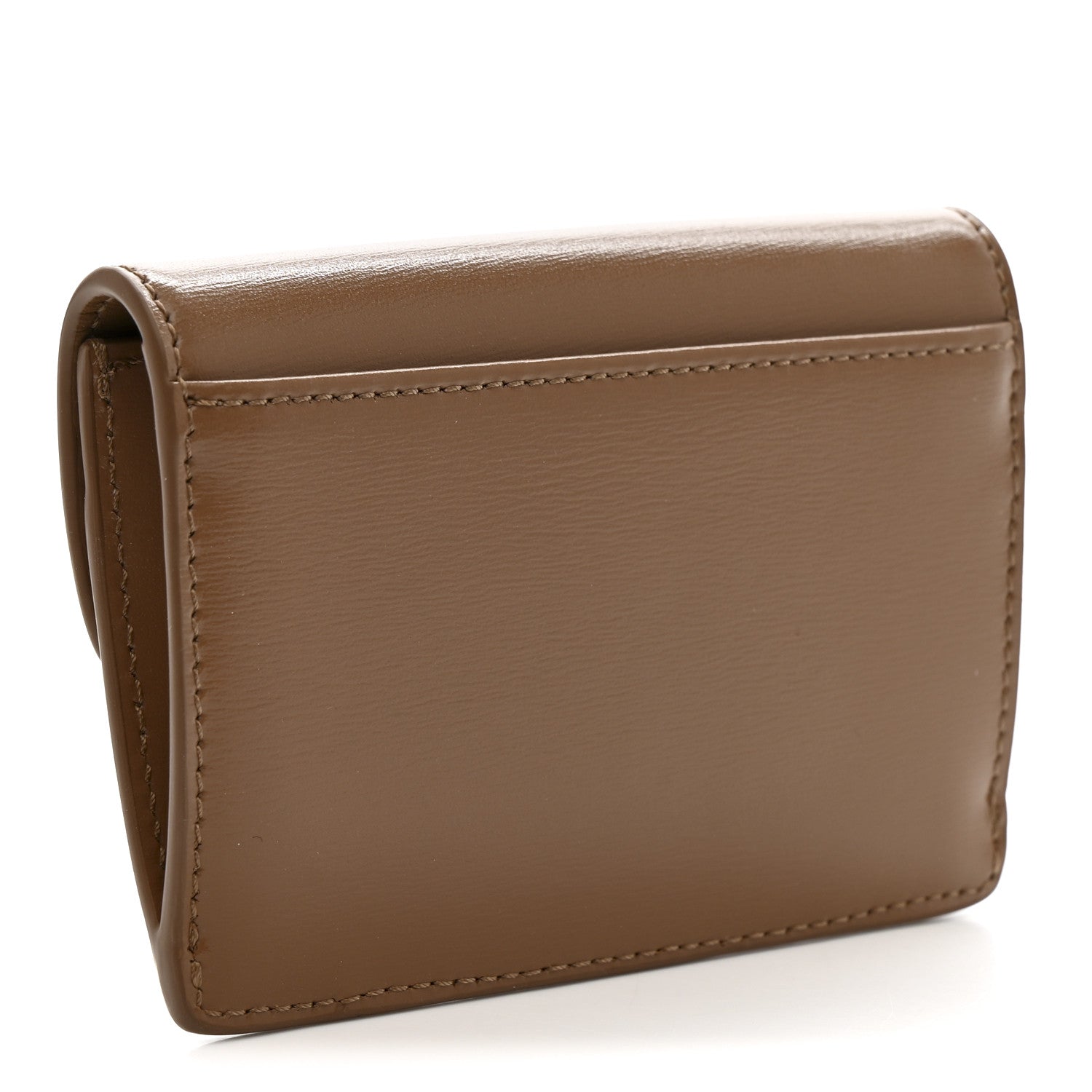 Celine Shiny Calfskin Triomphe Flap Card Holder Bronze 3 of 8