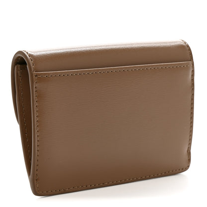 Celine Shiny Calfskin Triomphe Flap Card Holder Bronze 3 of 8