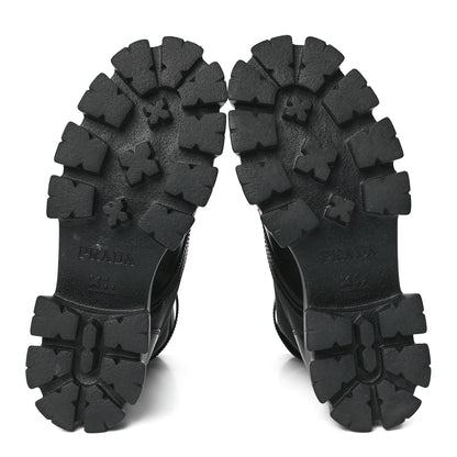 Prada Spazzolato Rois Re-Nylon Metal Triangle Logo Monolith Pouch Pocket 55mm Boots 41 Black 5 of 11