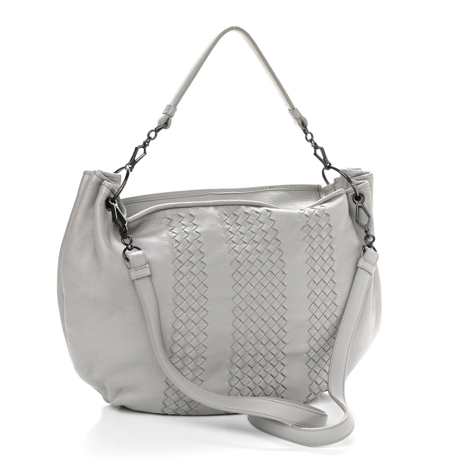 Bottega Veneta Cervo Deerskin Intrecciato Hobo Light Grey 3 of 10