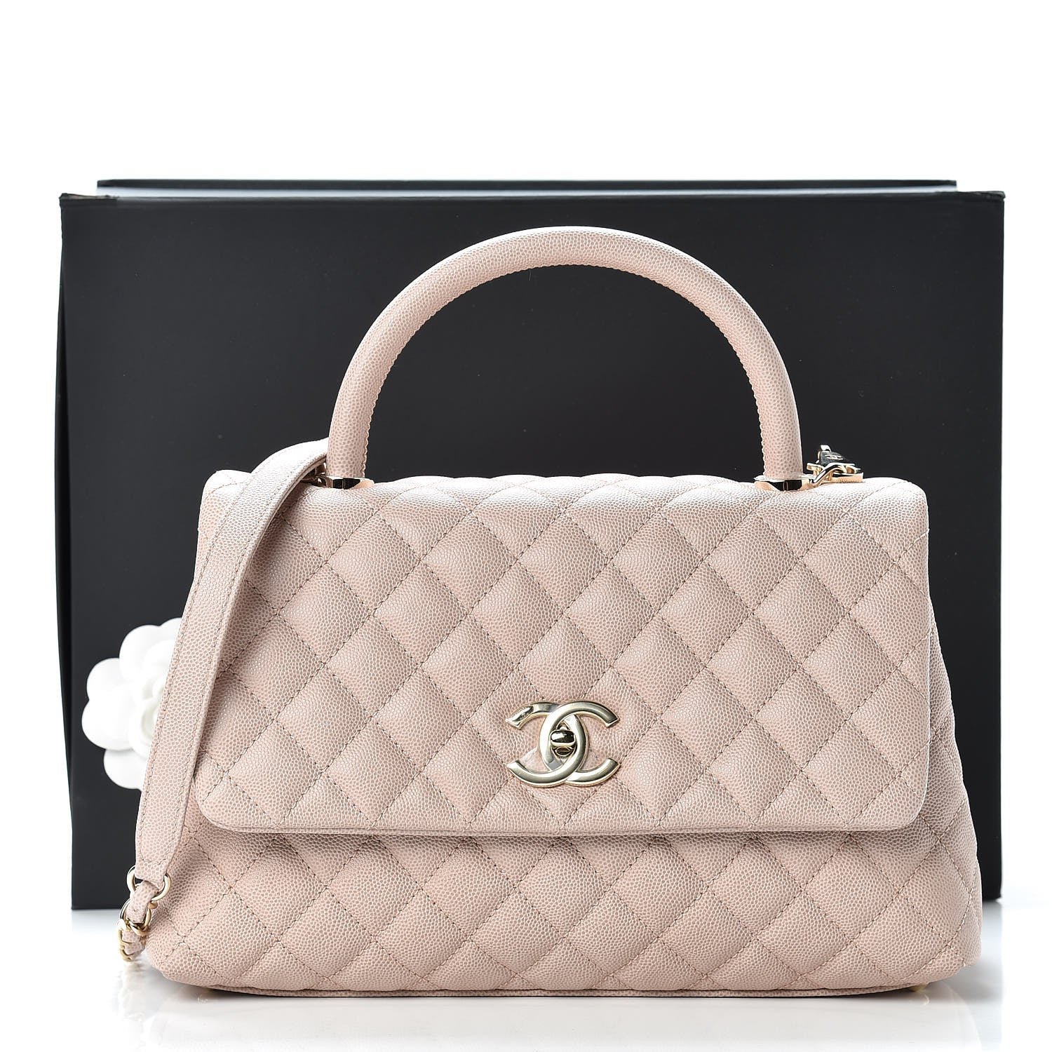 Chanel Caviar Quilted Small Coco Handle Flap Light Pink 11 of 11