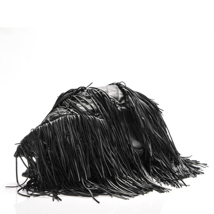 Chanel Lambskin Quilted Western Baluchon Fringe Bag Black 4 of 7