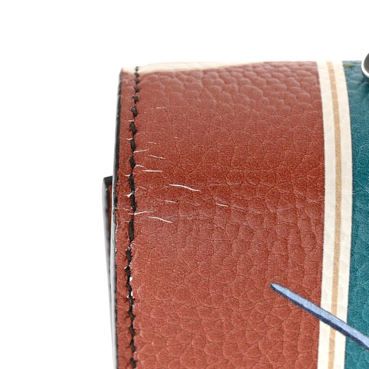 Printed Calfskin Gancini Top Handle Wallet On Chain Multicolor