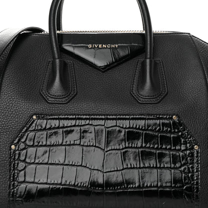 Givenchy Calfskin Crocodile Embossed Medium Antigona Black 8 of 16