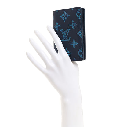 Louis Vuitton Calfskin Monogram Shadow Pocket Organizer Blue 2 of 7