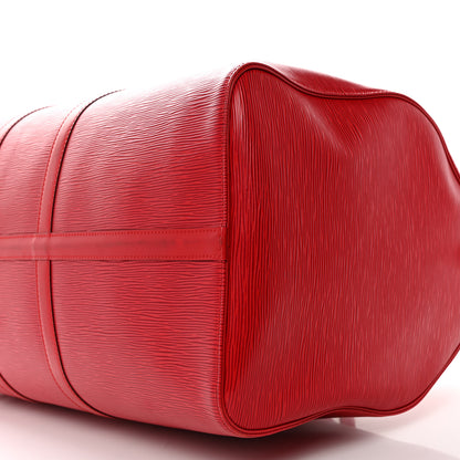 Louis Vuitton Epi Keepall 55 Castillan Red 8 of 15