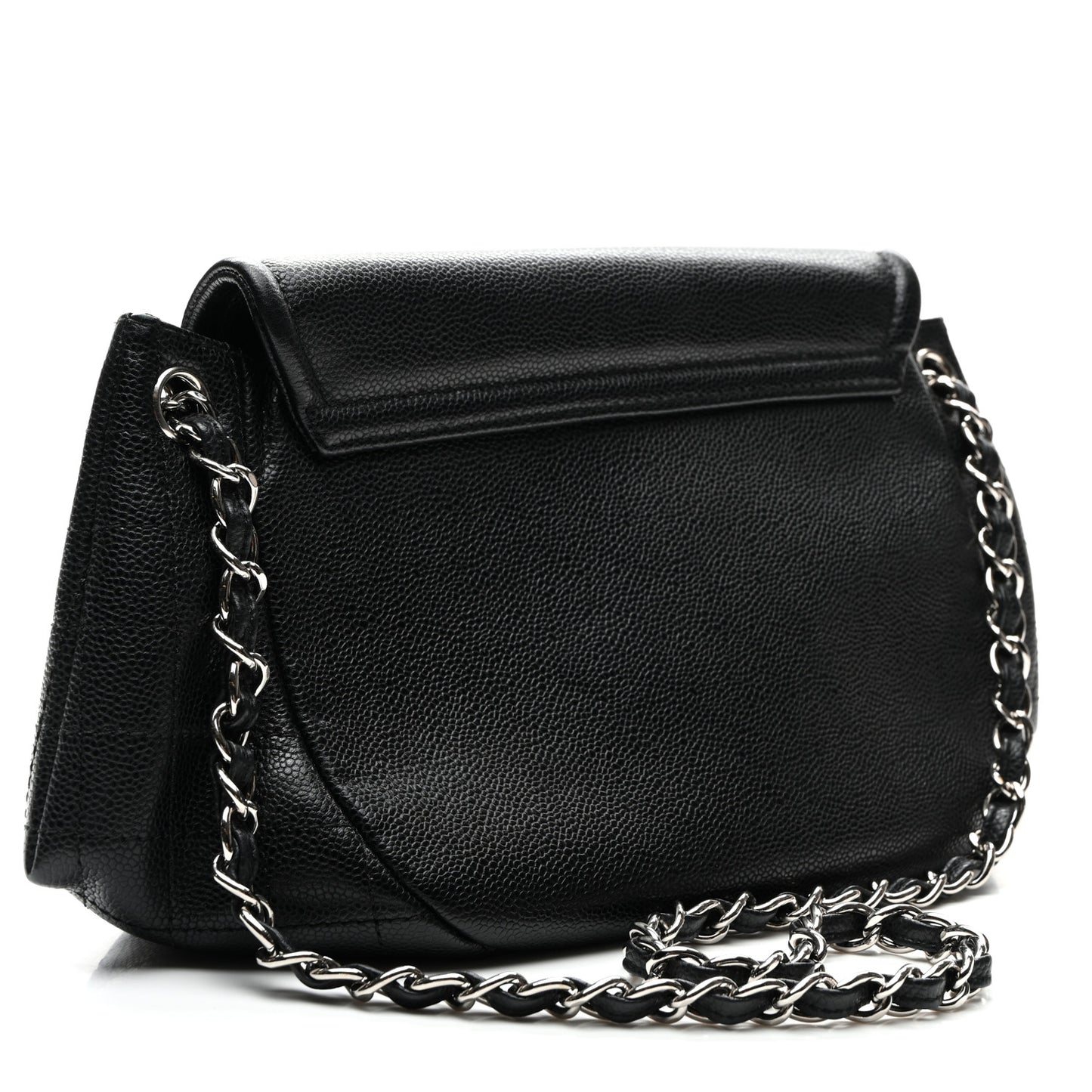 Caviar Half Moon Large Flap Black