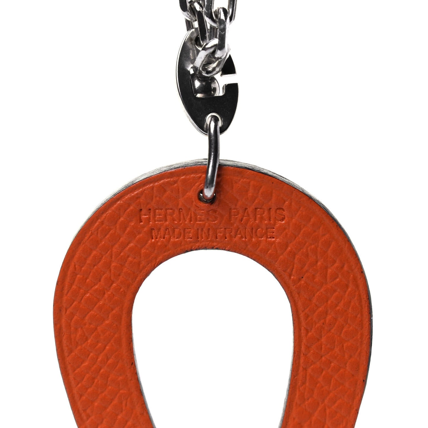 Epsom Lucky Horseshoe Key Ring Graphite Orange