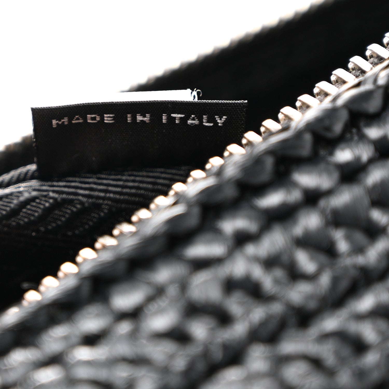 Prada Yarn Raffia Effect Crochet Triangle Shoulder Bag Black 7 of 12