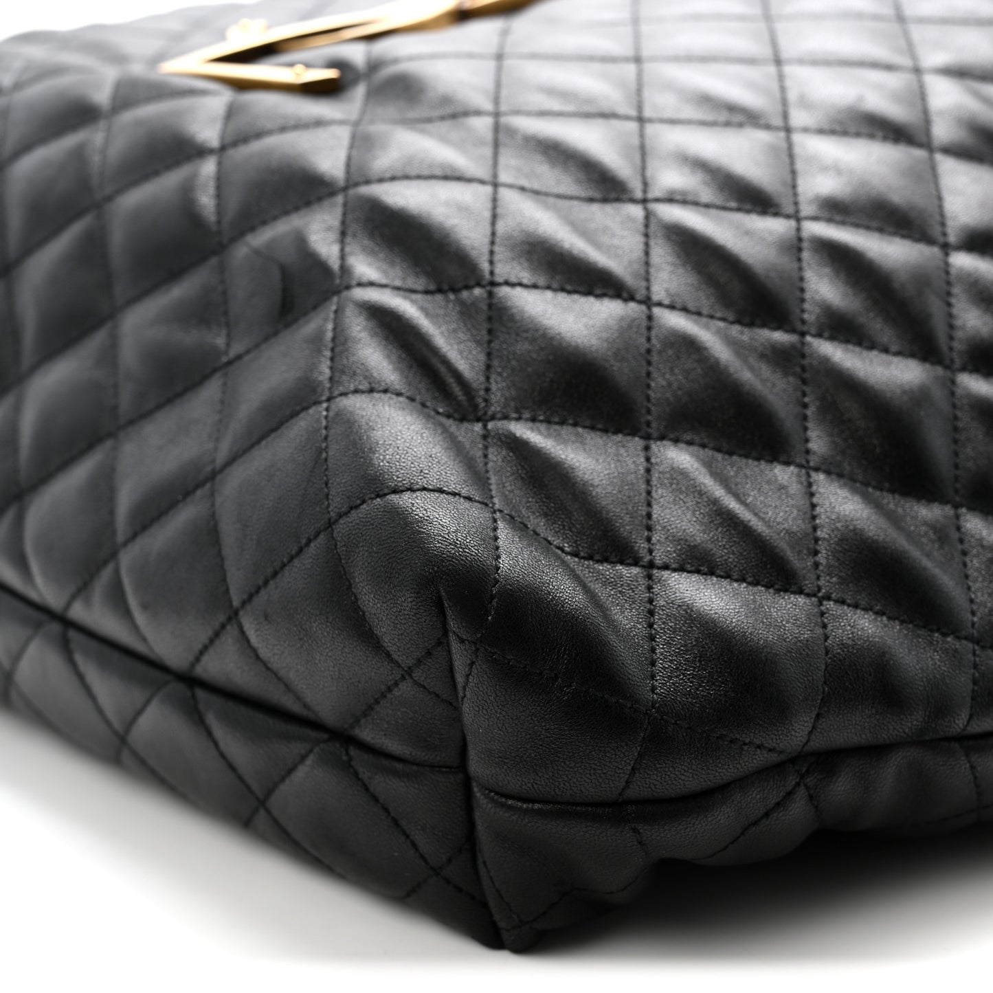 Lambskin Quilted Maxi Icare Shopping Tote Black