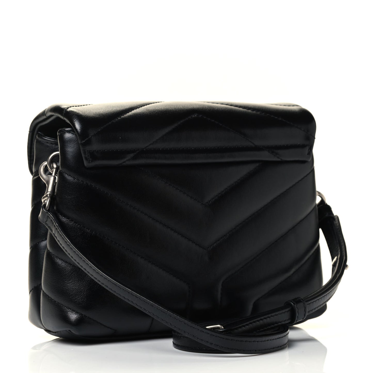 Calfskin Y Quilted Monogram Toy Loulou Crossbody Bag Black