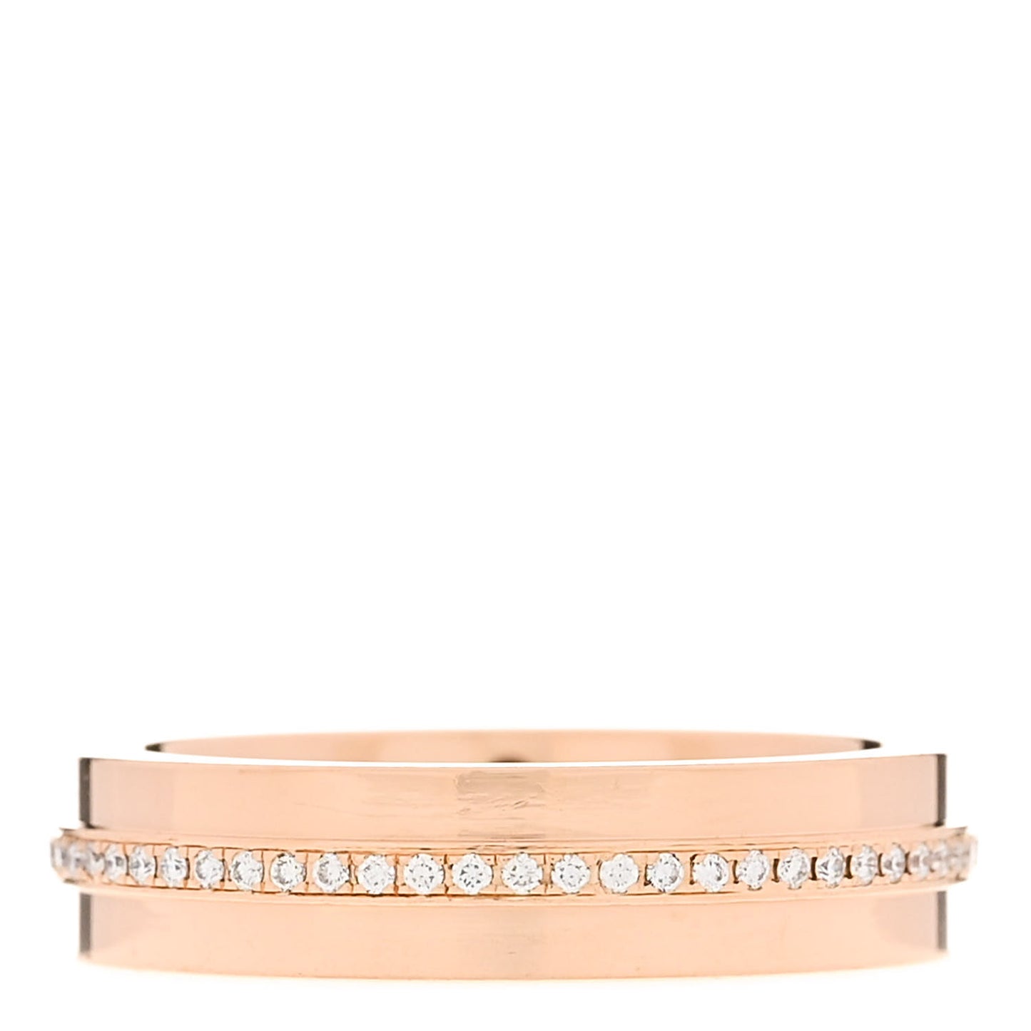 18K Rose Gold Diamond Narrow T Two Ring 49 5