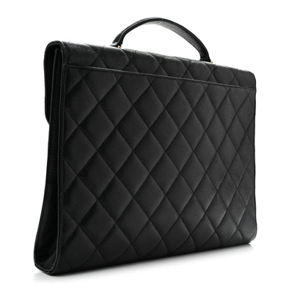Chanel Caviar Quilted Briefcase Laptop Bag Black 3 of 13