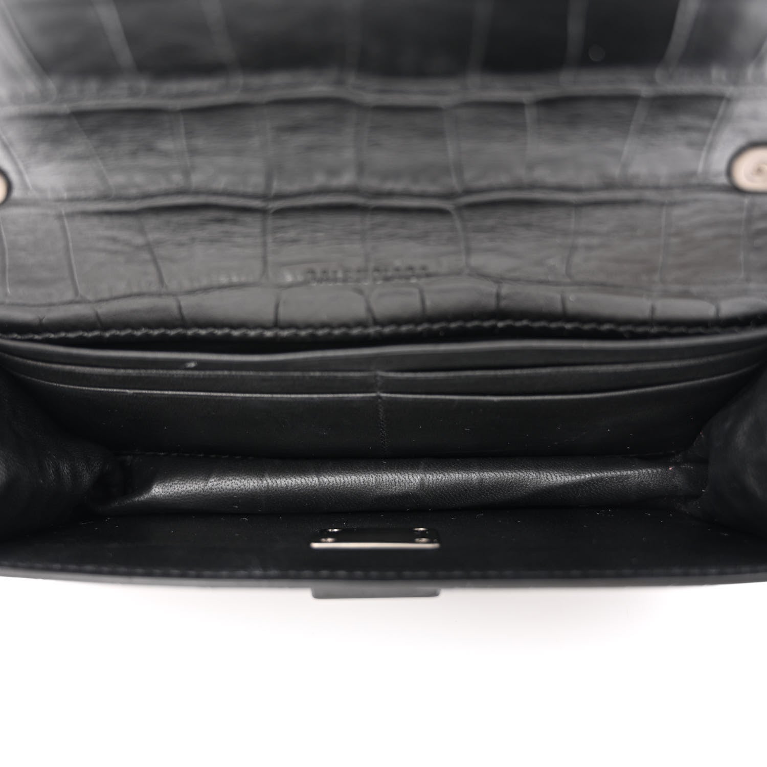 Balenciaga Extra Supple Calfskin Monochrome Crocodile Embossed Gossip Chain Bag XS Black 5 of 10
