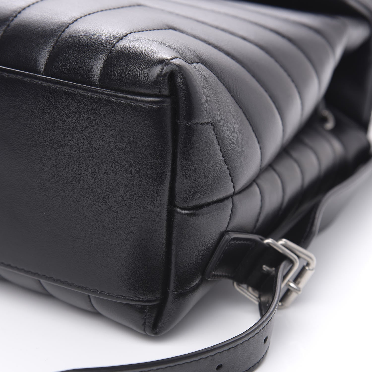 Saint Laurent Calfskin Y Quilted Monogram Small Loulou Backpack Black 8 of 9
