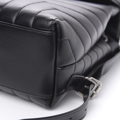 Saint Laurent Calfskin Y Quilted Monogram Small Loulou Backpack Black 8 of 9