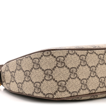Gucci GG Supreme Monogram Textured Dollar Calfskin Small Ophidia Hobo Beige Ebony New Acero 9 of 12