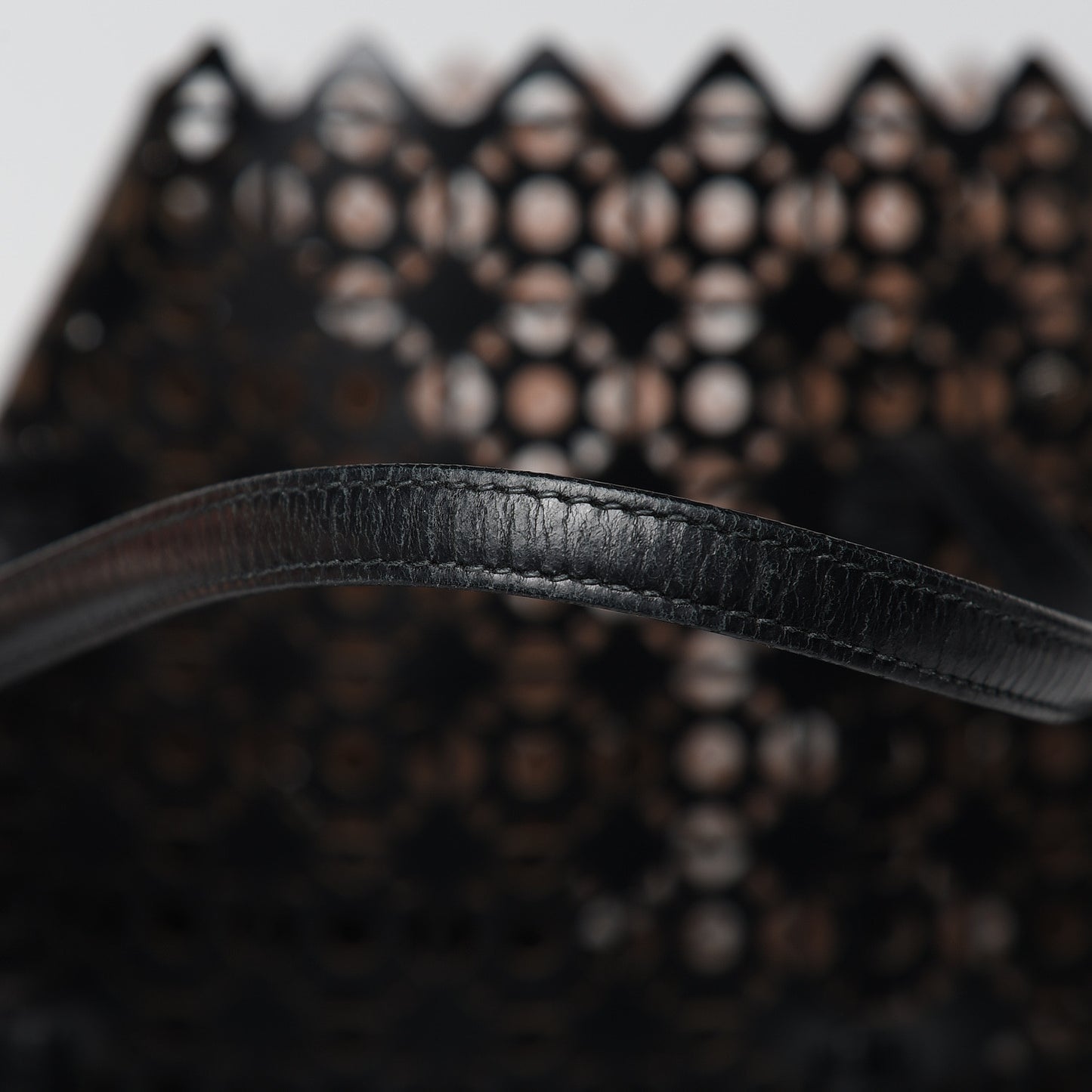 Calfskin Laser Cute Mina 32 Bag Black