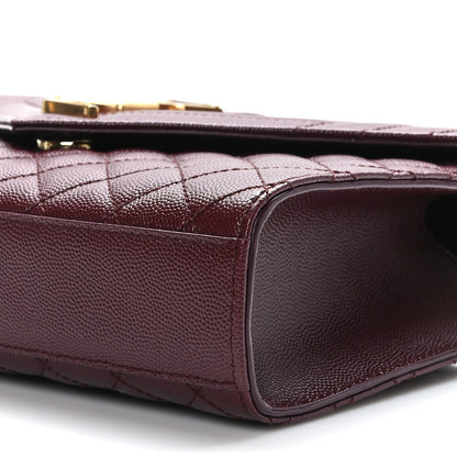 Saint Laurent Grain De Poudre Textured Mixed Matelasse Medium Triquilt Monogram Satchel Rouge Legion 8 of 8