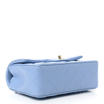 Chanel Lambskin Quilted Mini Rectangular Flap Light Blue 4 of 10