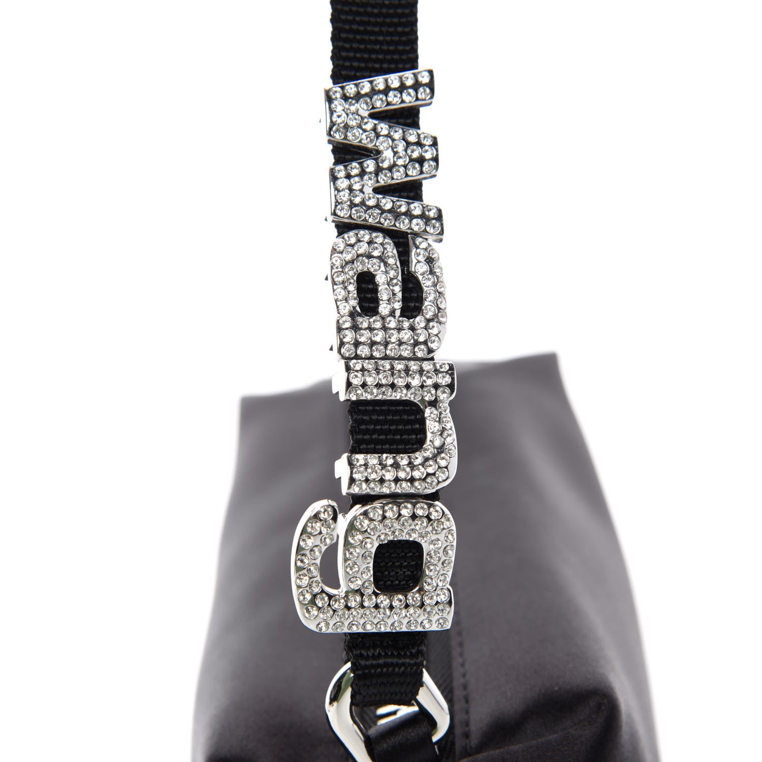 Alexander Wang Satin Crystal Heiress Pouch Black 8 of 11