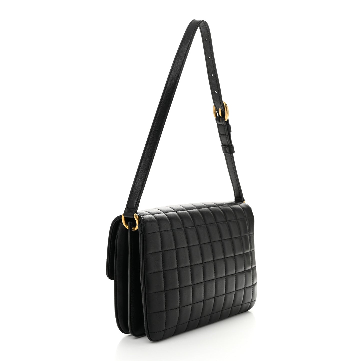 Lambskin Carre Quilted Le Maillon Satchel Black