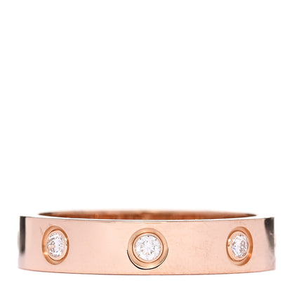 Cartier 18K Pink Gold 8 Diamond 4mm LOVE Wedding Band Ring 52 6 3 of 4