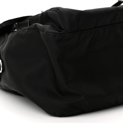 Prada Re-Nylon Vela Saffiano Pocket Double Buckle Messenger Shoulder Bag Black 7 of 8