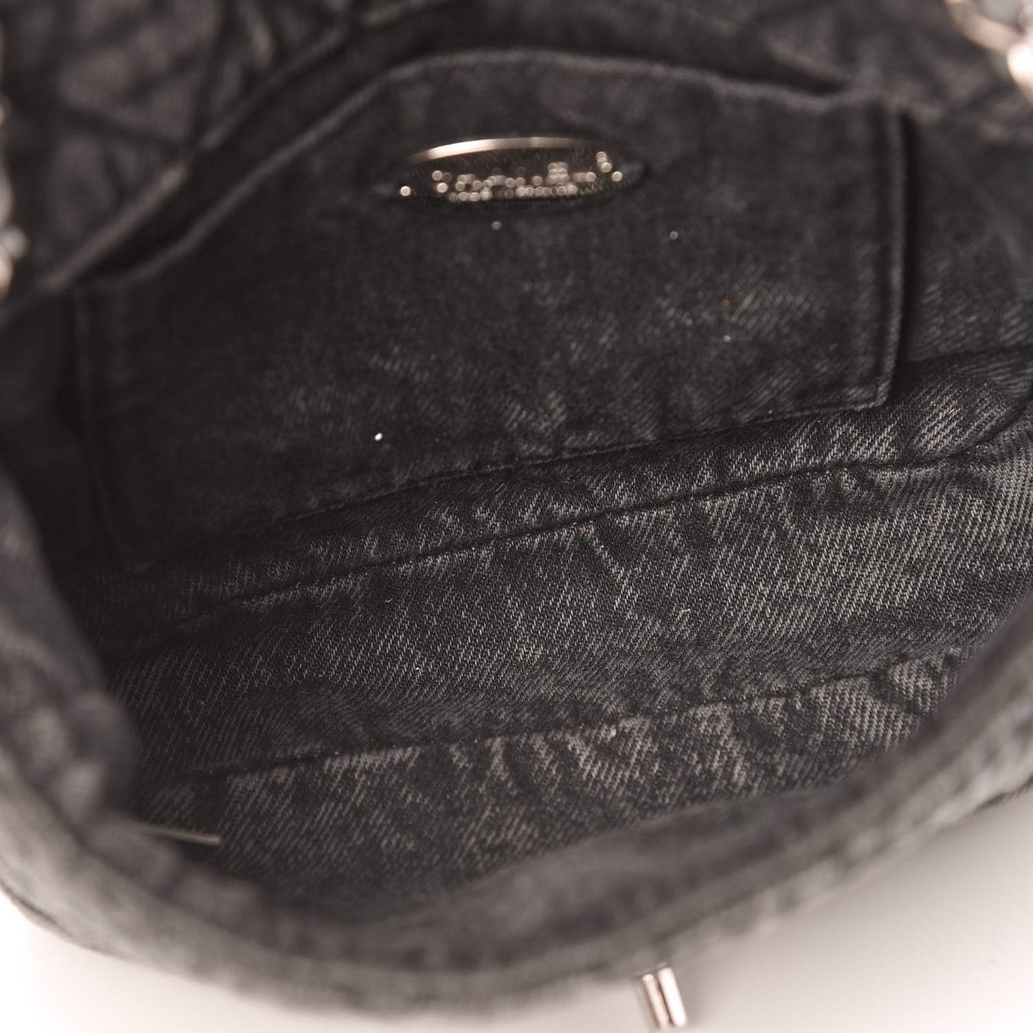 Chanel Washed Denim Quilted Small Denimpression Flap Grey Black 5 of 10