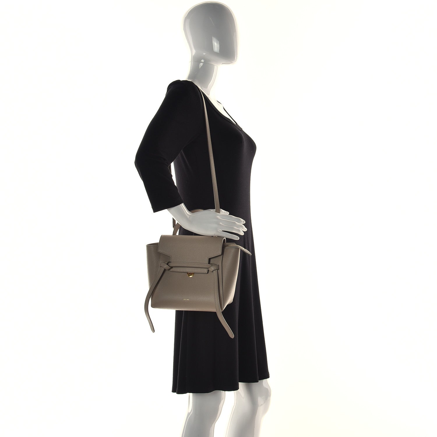 Celine Grained Calfskin Mini Belt Bag Light Taupe 2 of 11