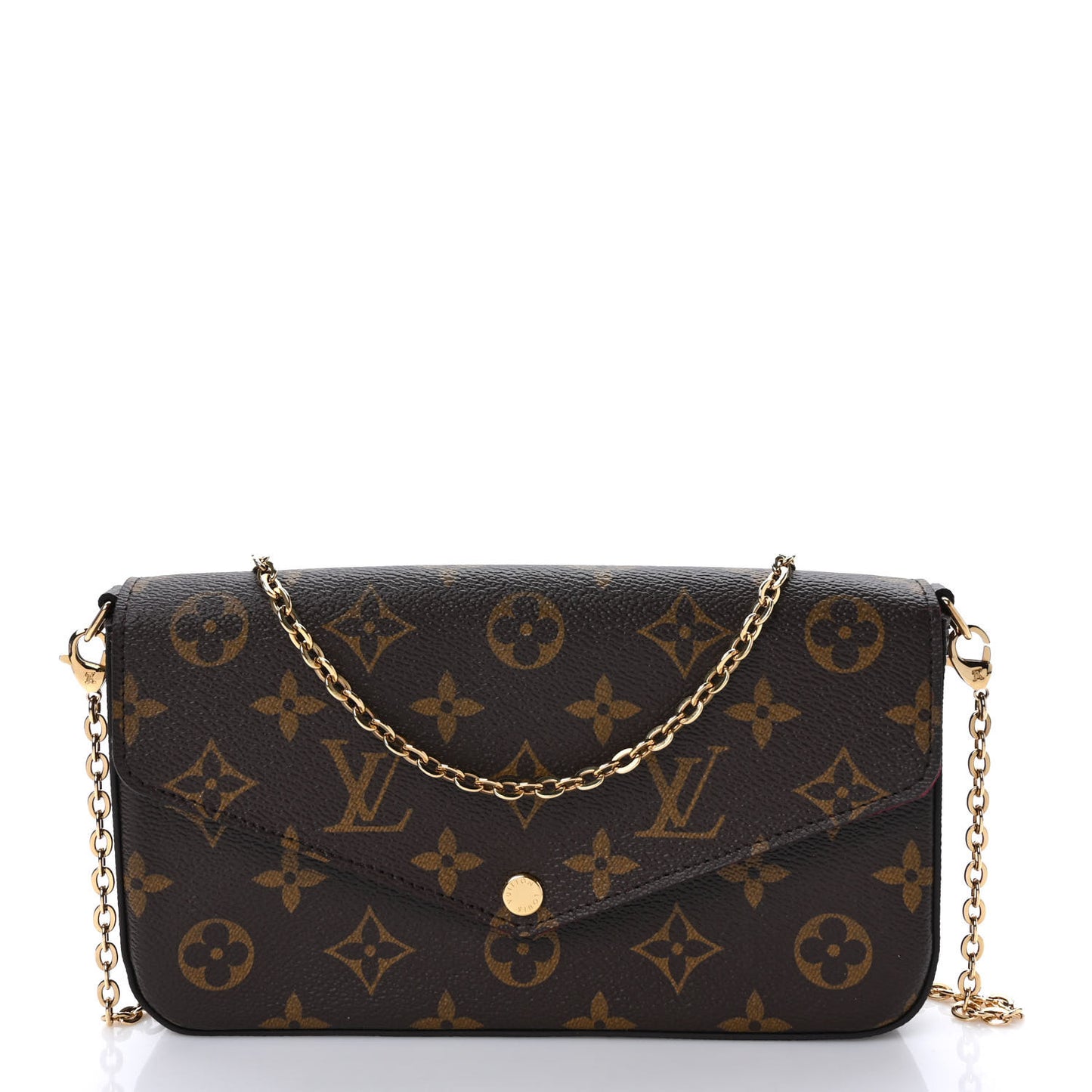 Monogram Pochette Felicie Chain Wallet Fuchsia