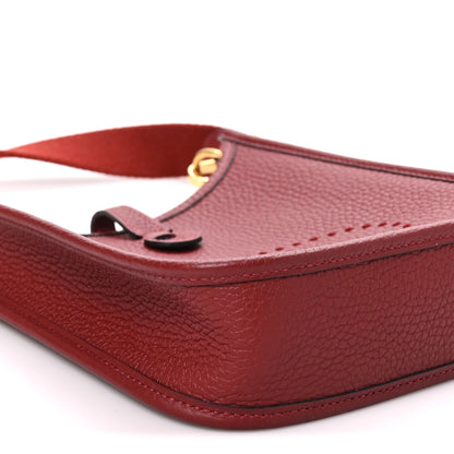 Hermes Taurillon Clemence Evelyne TPM Rouge H 9 of 10