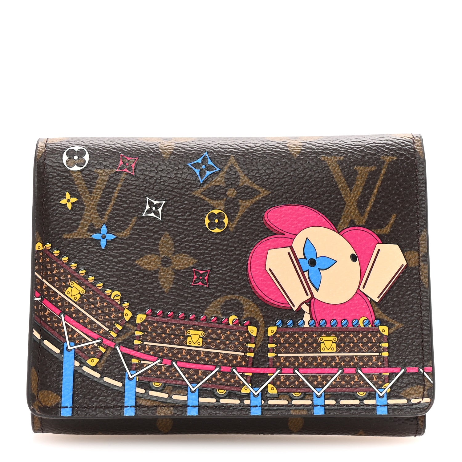 Louis Vuitton Monogram 2020 Christmas Animation Roller Coaster Victorine Wallet Pivoine 1 of 7