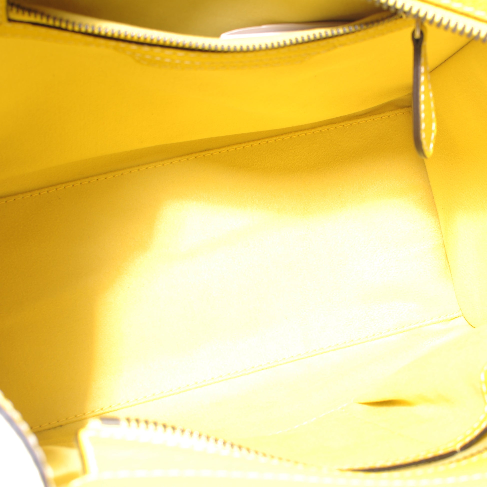 Celine Drummed Leather Micro Luggage Bag Citron 5 of 8
