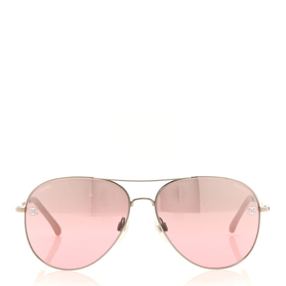 Chanel Metal Aviator CC Sunglasses 4189-T-Q Pink 2 of 7