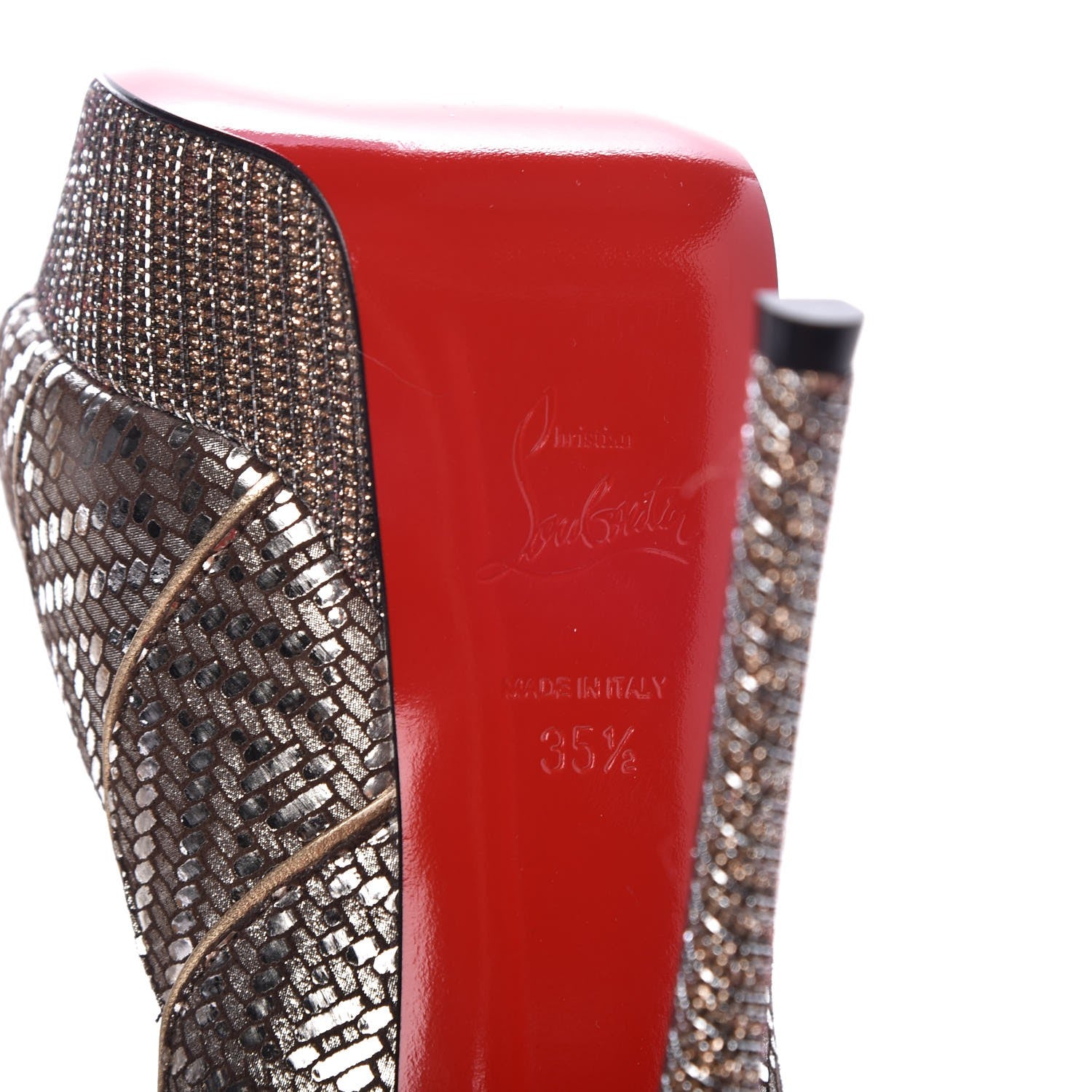 Christian Louboutin Glitter Specchio Torsatou 150 Pumps 35.5 Antic Silver 5 of 8
