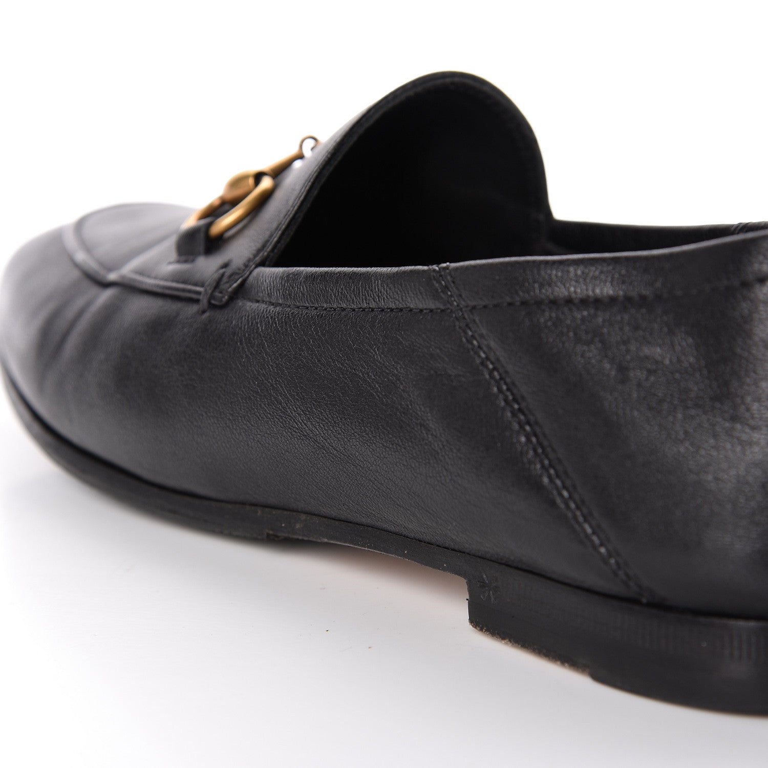 Gucci Lambskin Womens Brixton Horsebit Loafers 34.5 Black 15 of 20