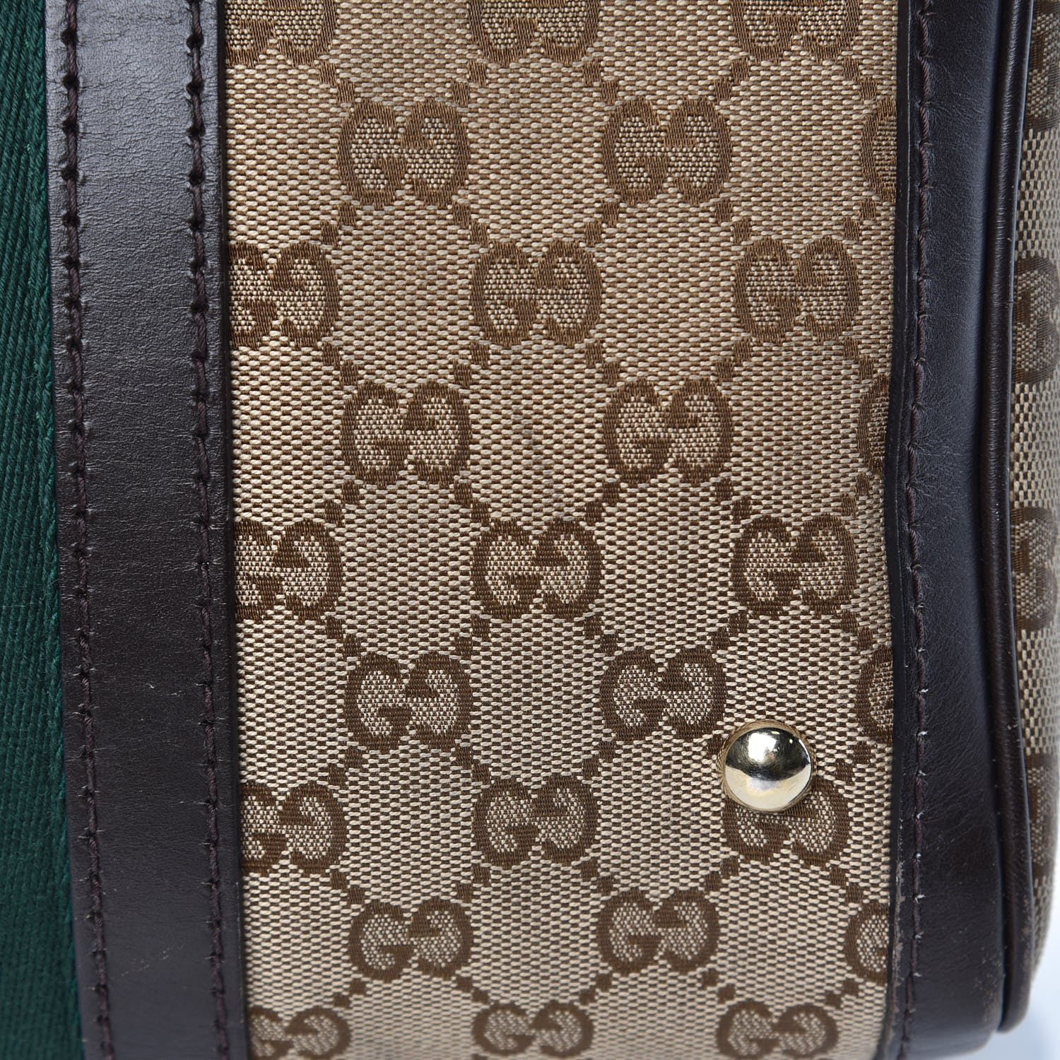Gucci Monogram Vintage Web Medium Boston Dark Brown 18 of 19