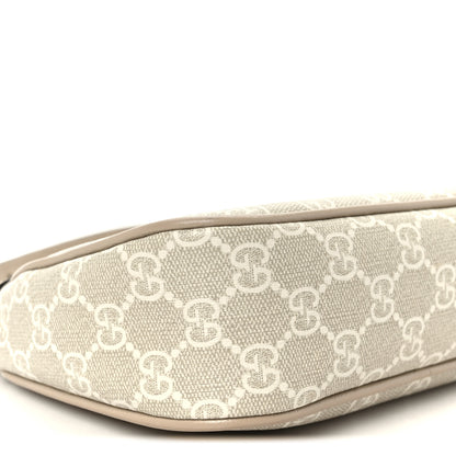Gucci GG Supreme Monogram Textured Dollar Calfskin Small Ophidia Hobo Beige Mystic White Oatmeal 9 of 11