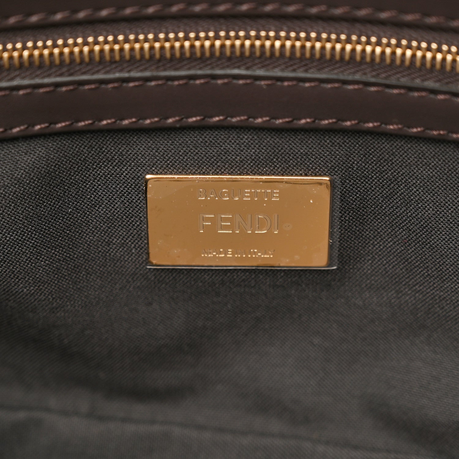 Fendi Fabric Jacquard FF 1974 Multipocket Baguette Tobacco Moro 6 of 12