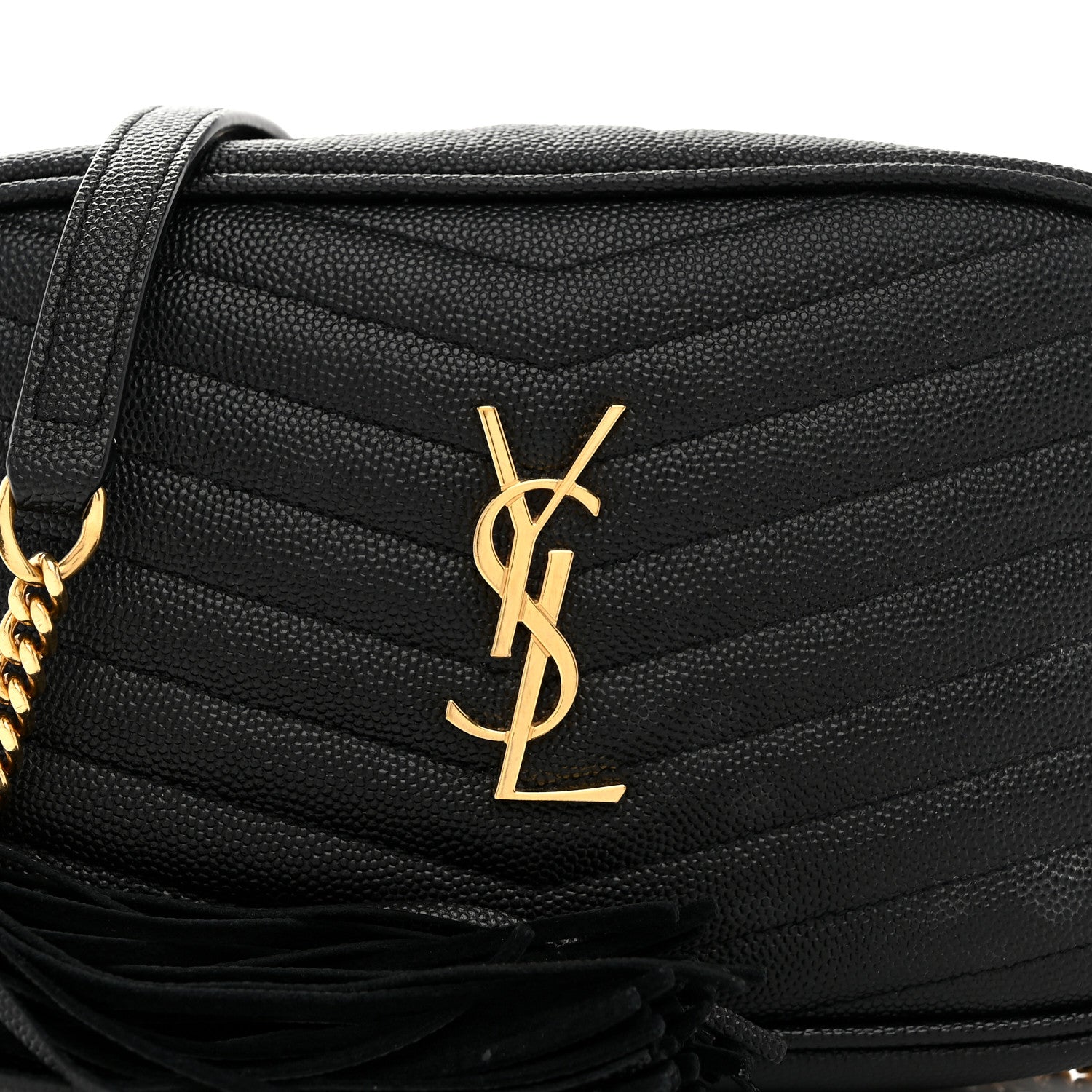 Saint Laurent Grain De Poudre Matelasse Monogram Mini Lou Camera Bag Black 8 of 10