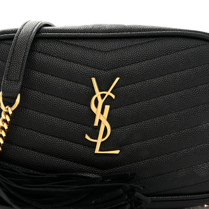 Saint Laurent Grain De Poudre Matelasse Monogram Mini Lou Camera Bag Black 8 of 10