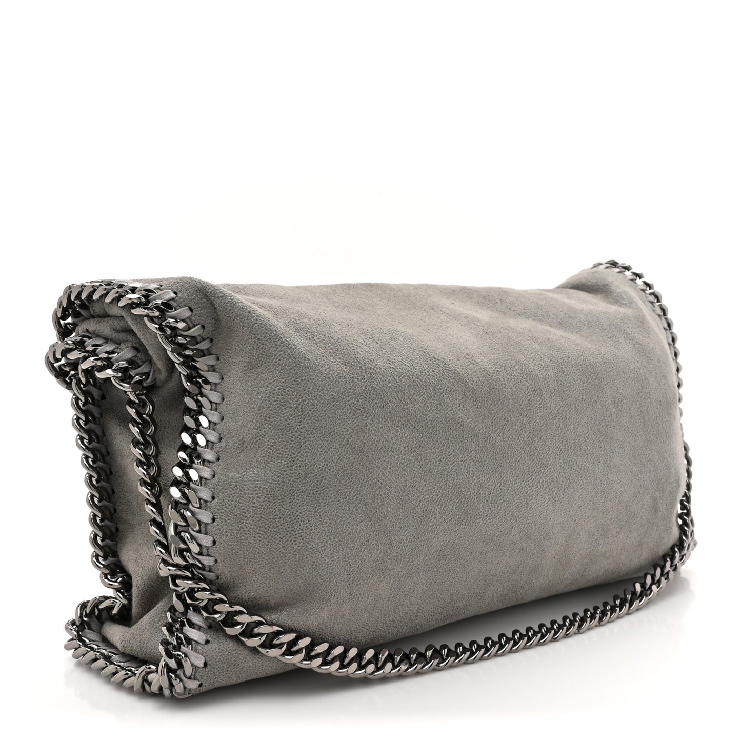 Shaggy Deer Falabella Fold Over Tote Light Grey