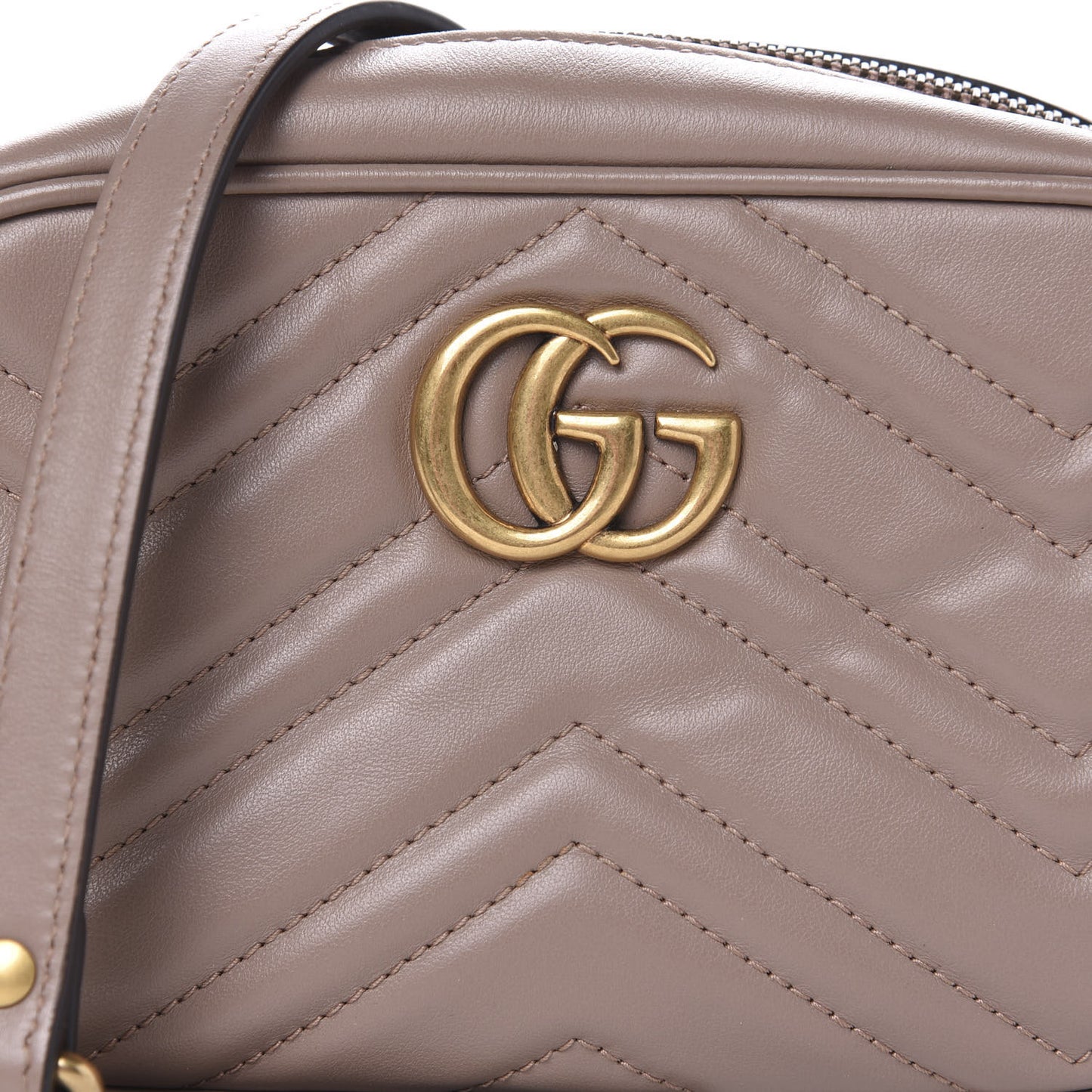 Calfskin Matelasse Mini GG Marmont Chain Shoulder Bag Porcelain Rose