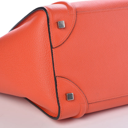 Celine Drummed Calfskin Mini Luggage Vermillion 11 of 12